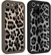 RUMDEY Cute Coquette Cheetah Print Phone Case for iPhone 7/8/SE 2020/2022 Case 4.7", Fashion Luxury Leopard Pattern Design Matte Phone Cover Shockproof Soft TPU Protection Funda for Girls Women, 01