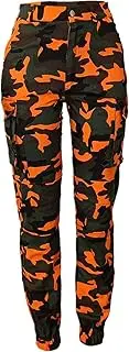 [DINGJIUYAN] Cargo Trousers Women Camouflage Combat Army Military Tactical Work Pants with Pockets Plus Size High Waist Cuffed Casual Harem Pants