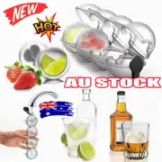 4 Large Ice Ball Maker Cube Tray Big Silicone Mold Sphere Whiskey Round Mould FZ