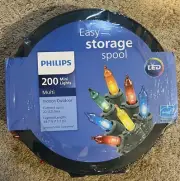 Philips 200 Mini Lights Multi-Color Indoor/Outdoor Led w/Storage Spool NIB