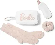 [Barefoot Dreams] CozyChic Barbie Eyemask, Scrunchie and Sock Set-Hair Tie, and Eyemask Set-Travel Ready, Luxe Loungewear, Sea Salt/Dusty Rose, One Size, Sea Salt/Dusty Rose, One Size