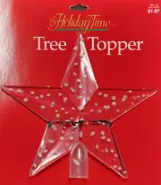Vintage NIOP 8” Star Holiday Time Tree Topper Clear