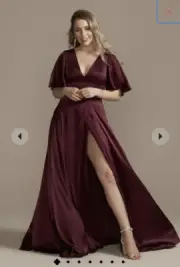 David’s Bridal Bridesmaid Dress Wine Plus Size 28 NWT GS290034