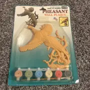 Vintage PHEASANT WALL PLAQUE Paint By Number CRAFT HOUSE - Made in USA