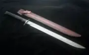 Handmade 30 inches Damascus Steel Hunting Sword/ Machete with Leather sheath