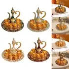 Turkish Tea Set with Pot Tray and 6 Cups Teapot Set for Gift Birthday Party