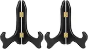 2X Wooden Display Stand Plate Easels Holder, Decorative Plate Stands Plate Holder Picture Frame Stand