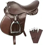 English Horse Saddle All Purpose Leather Riding Trail Show Horse Tack Set 12" to 18" ST-ES-001
