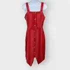 NEW | Urban Romantics Womens Dress | Small | Linen Blend | Red