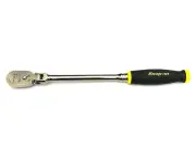 Snap on Tools NEW FHLF80AHV 3/8" Drive Hi-Viz Yellow Soft Grip Flex Head Ratchet