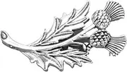 [CrownOfRibbons] Scottish Thistle Brooch, Silver, National Flower of Scotland Emblem, Metal