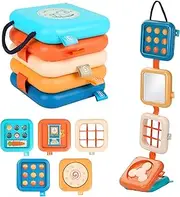 Montessori Busy Activity Cube Board Toys for Baby Toddler 1 2 3 Year Old, 8 in 1 Learning & Education Cube for Baby Plane Travel, Sensory Early Development Toys for Boys Girls Christmas