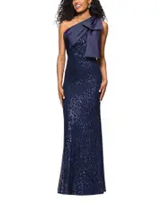 Aqua Long Sequinned Bow Dress - Exclusive 8