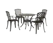 vidaXL 5 Piece Garden Dining Set Bronze Cast Aluminium