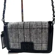Badgley Mischka Sequins Wool Crossbody Vegan Leather Party Cocktail Purse Bag