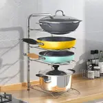 304不銹鋼放鍋架子置物架廚房檯面落地式多層炒鍋炒菜鍋具收納架