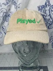 Weld MFG Corduroy Dad Hat Spotify Played Logo Hat Beige (J1)