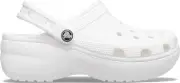 CROCS Women's Classic Platform Clogs Shoes WHITE 206750-100 US Size 10 EUR 41-42