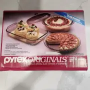 Pyrex Cranberry 6016408 Bake And Serve 4 Piece Set *NEW SEALED BOX Vintage 1992