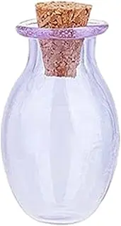 Mini Glass Bottles Vials Cork Stoppers Empty Spell Jars Clear Wishing Bottle Purple, 2.7x1.5cm