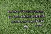 Overlay Emblem 3D Letter Side Door Rear Tailgate Badge Nameplate Compatible for 2023-2024 Colorado V6 Set of 4Pcs (Matte Black)