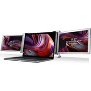 10.1 inches Trifold Portable Monitor 1080P IPS FHD Monitor Screen Extender For Laptop - Grey