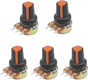 KLVN 5pcs WH148 3pin B1K B1M ohm 1K 2K 5K 10K 20K 6Pin 15mm 10K 3 Terminal Linear Taper Rotary Potentiometer for 3 203 503 104(Orange,1M Ohm)