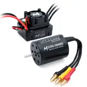 SURPASS-HOBBY M2430/M2435/M2440 All-Black Waterproof Brushless Motor M35A Waterproof ESC Motor and ESC For 1/18 RC Car P