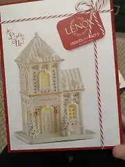 LENOX MISTLETOE PARK VILLAGE LIBRARY New Unused in Box Lights Up