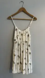 Ocean Drive Smocked Tank / Mini Dress In Palm Tree Print Women’s Size M