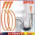 3PCS Bathroom Sink Drain Cleaner Unblocker Hair Remover Shower Snake Clog Tool