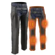 Milwaukee Leather MLM5513 Men Heated Motorcycle Winter Chaps w/ Zip Thigh Pocket