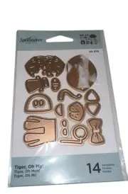 New! Spellbinders Cutting Dies TIGER, OH MY! Cat with Monocle & Top Hat