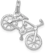 [JewelryWeb] 925 Sterling Silver Solid Polished Bicycle With Spring-Ring Charm 15x20mm Wide