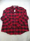 NEW Maurices Buffalo Plaid Flannel Shirt Women's 2X Red Black Check Cotton