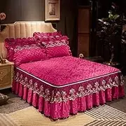 Bed Valance Skirt Bed Skirt Double/King Size/Single Bed Skirt Valance Keep Warm 150x200cm Bed Skirt Wrap Bed Cover Bedspread Bed Sheet Thicken Mattress Cover