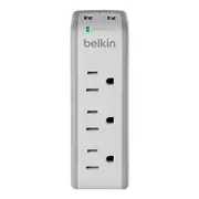 3-Outlet Mini Travel Surge Protector with USB Ports (2.1 AMP)