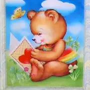 VTG Telephone & Address Book Acrylic 80s Retro Teddy Bear Rainbow Heart Taiwan