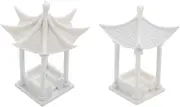FUNOMOCYA 2pcs Mini Pavilion Models DIY Building Materials Scenery Landscape School Project Toy House Ornament