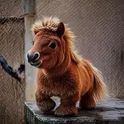 My Realistic Robot Pony, New Smart Robot Pony, Children's Interactive Electronic Pony Plush Toy, for Sitting, Barking, Walking, Running, Tail Wagging, Interactive Bionic Pony Brown