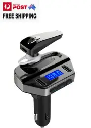 3in 1 FM Transmitter Bluetooth 4.2Hands-Free Calling Mobile Adapter USB Charger