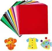 Naisfei Felt Fabric Sheets, 45 pcs Coloured Felt Fabric Sheets,Assorted Colors Felt DIY Material Squares for Textile Fabrics DIY Craftwork Sewing Patchwork Craftwork Scrapbooks Supplies(15 x 15 cm)