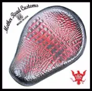 Spring Solo Seat Chopper Harley Sportster 11x14 Antique Red Alligator Random