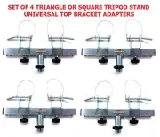 Four (4) Triangle Square Truss Adapter Bracket Tripod Crank Light Stand Bars