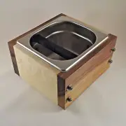 RöstHaus Knock Box - Walnut/Maple and Stainless - Handmade for Espresso
