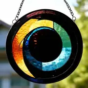 Hand Crafted SOLAR ECLIPSE Australian Stained Glass UNIVERSE Hanging SUNCATCHER
