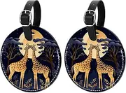 [VTGHDEEQ] Luggage Tags for Suitcases,Travel Tags for Luggage,African Giraffe Grassland,2-Pc