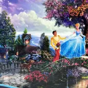 Disney CINDERELLA Wishes Upon A Dream 750 Pc Puzzle 24"x18" Thomas Kinkade NEW