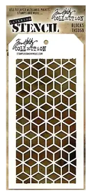 Tim Holtz Layering Stencil Hexagon Diamond Blocks Pattern By Stampers Anonymous
