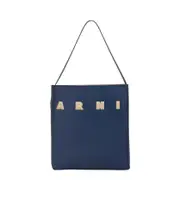 Marni Museo Logo Patch Tote Bag One size China blue/winter wheat color